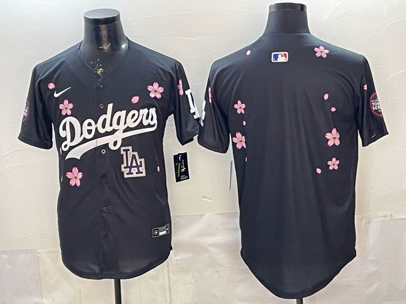 Men Nike 2026 Los Angeles Dodgers Blank Black Sakura Edition Game MLB Jersey 005->los angeles dodgers->MLB Jersey